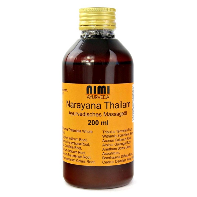 Relaxing body massage oil Narayana Thailam, Nimi Ayurveda, 200 ml