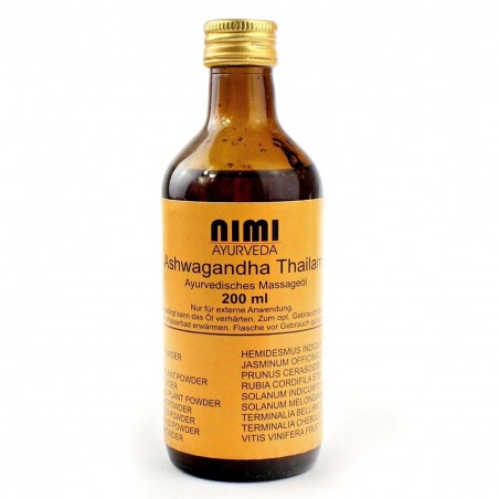 Massage oil Ashwagandha Thailam, Nimi Ayurveda, 200ml