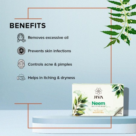 Soap for problem skin Neem Soap, Jiva Ayurveda, 100g