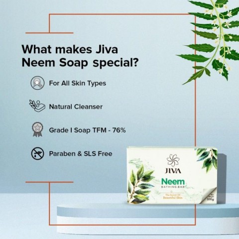 Soap for problem skin Neem Soap, Jiva Ayurveda, 100g