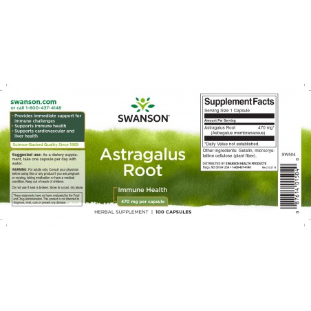 Astragalus Root, Swanson, 470mcg, 100 capsules
