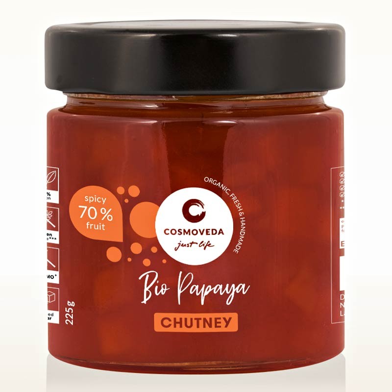 Papaya chutney, organic, Cosmoveda, 225g