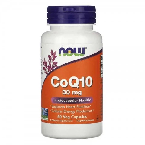 Food supplement CoQ10 30mg, NOW, 60 capsules