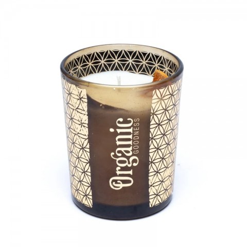 Scented soy wax candle Mandarin & Bay Leaf, Organic Goodness