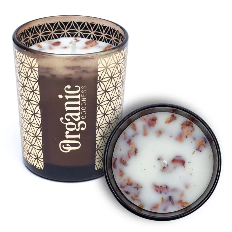 Scented soy wax candle Rose & Geranium, Organic Goodness