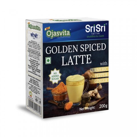 Golden spiced Latte Ojasvita with turmeric, pepper and ginger, Sri Sri Tattva, 200g