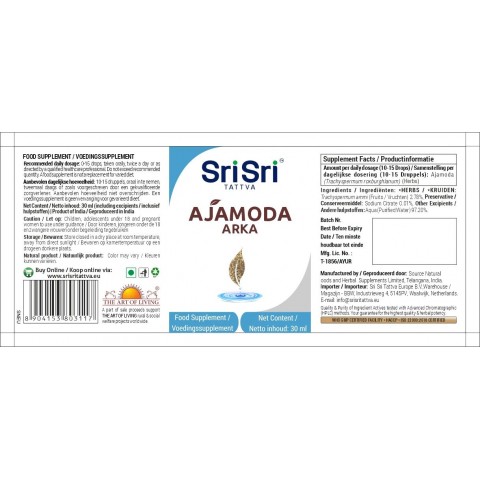 Drops for digestion Ajamoda Arka, Sri Sri Tattva, 30ml