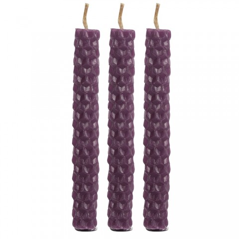 Purple beeswax magic candles Blessed Bee, 6 pcs.