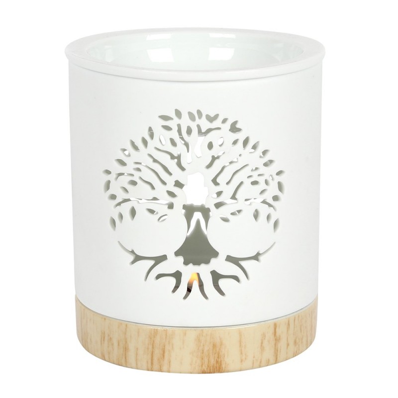 White essential oil vaporizer Tree of Life, 13 cm