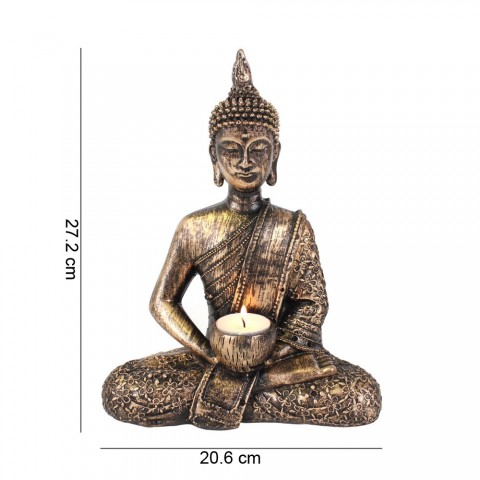 Подсвечник Сидящий Тайский Будда, 27см