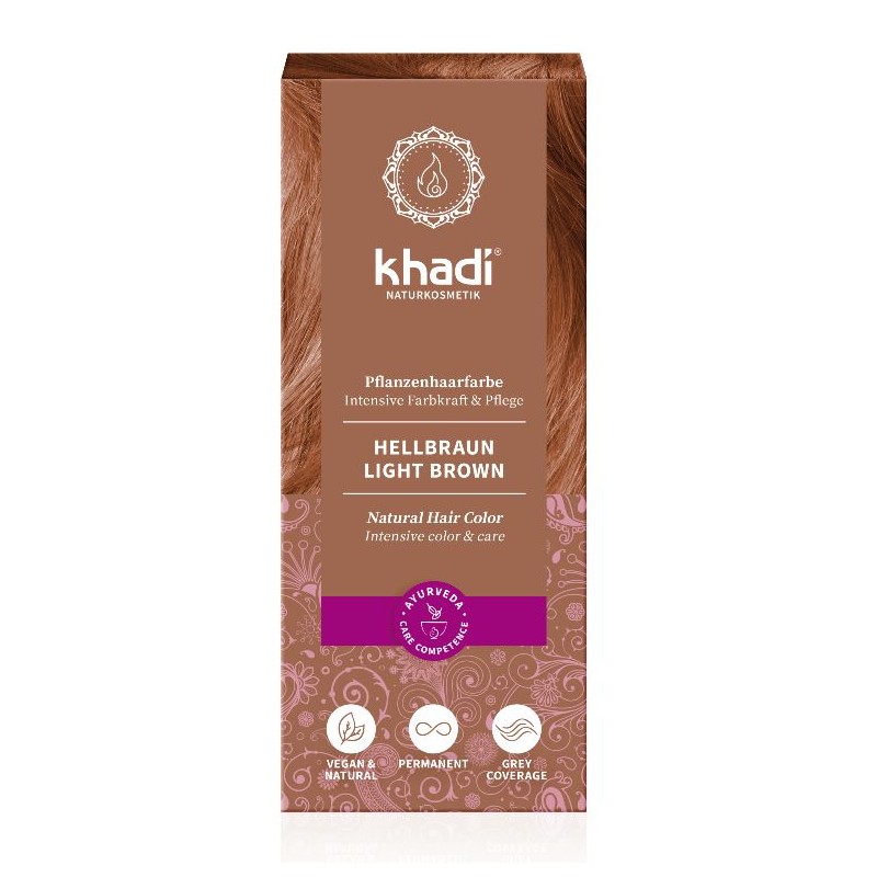 Vegetable light brown hair dye Light Brown, Khadi Naturprodukte, 100g