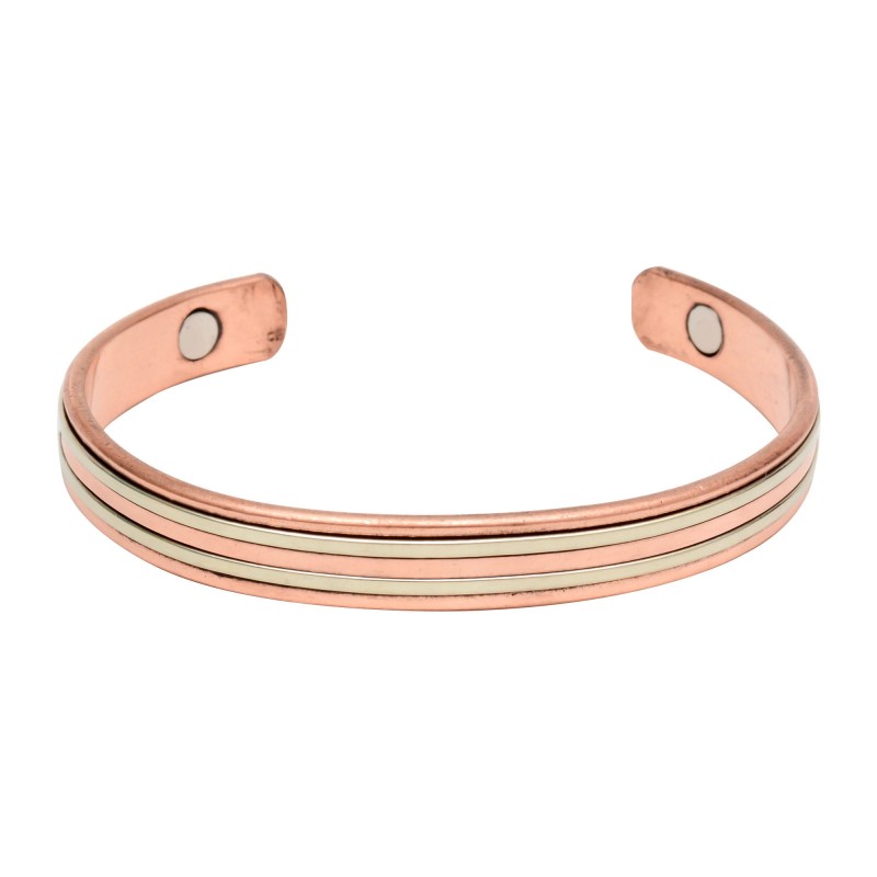 Hammer Flatten Shape Magnetc Therapy Copper Bracelet with 6 powerful M