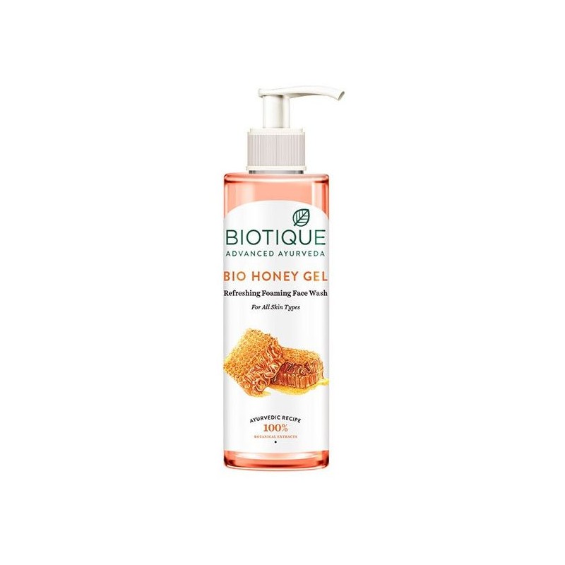 Refreshing foaming face wash Bio Honey Gel, Biotique, 200ml