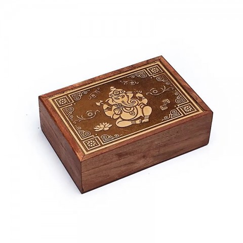 Tarot card box engraved with Ganesha