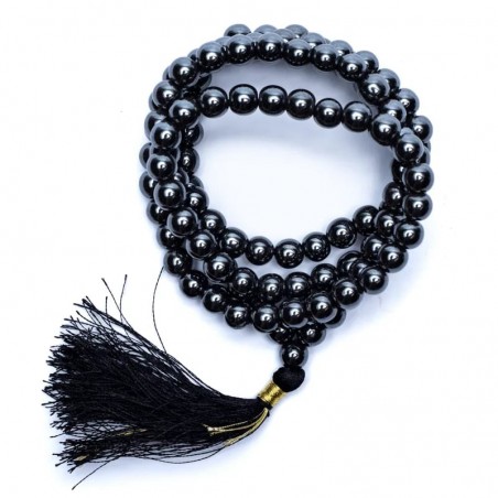 Black Agate Beads Mala AA quality, 108 beads