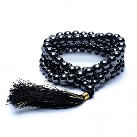 Black Agate Beads Mala AA quality, 108 beads