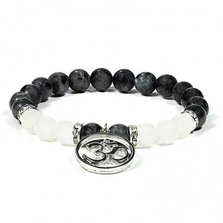 Labradorite and white agate bracelet OHM, 8mm