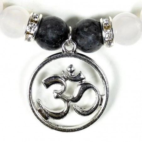 Labradorite and white agate bracelet OHM, 8mm