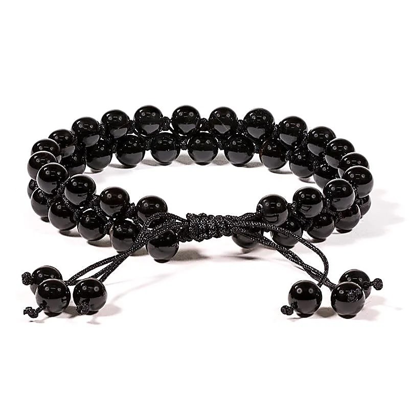 Room 101 10mm Black Agate Bead Bracelet - Smoker's Abbey Austin