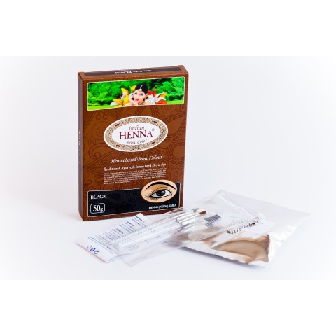 Краска для бровей натуральной черной хной Brow Black, Indian Henna, 50г
