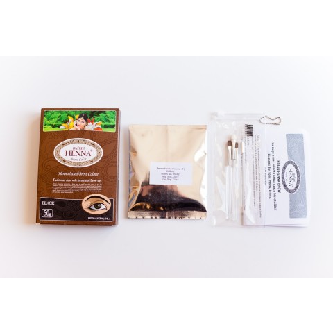 Краска для бровей натуральной черной хной Brow Black, Indian Henna, 50г