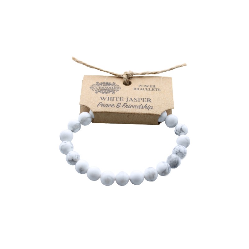 Energy bracelet for peace and friendship White Jasper