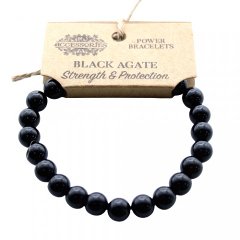 Energy bracelet for strength and protection Black Agate