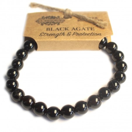 Energy bracelet for strength and protection Black Agate