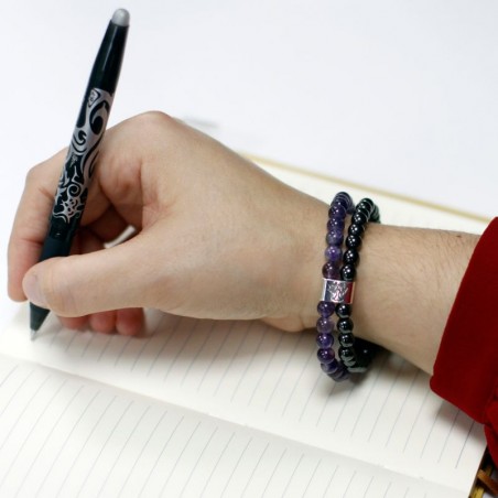 Magnetic double bracelet for peace and clarity Amethyst