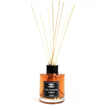 Essential oil reed diffuser for home Gold, Frankincense & Myrrh, Ancient, 120ml