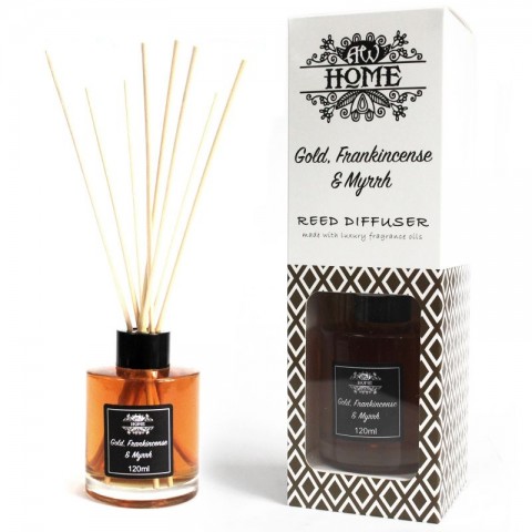 Essential oil reed diffuser for home Gold, Frankincense & Myrrh, Ancient, 120ml