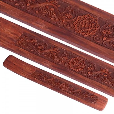 Wooden incense stick holder Ohm