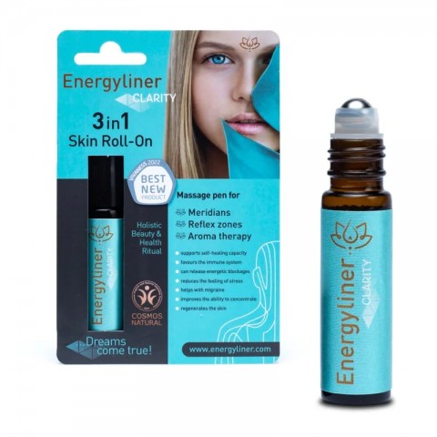 Ayurvedic Massage Ball Skin Aromatherapy Clarity Skin Roll-On, Energyliner, 10ml