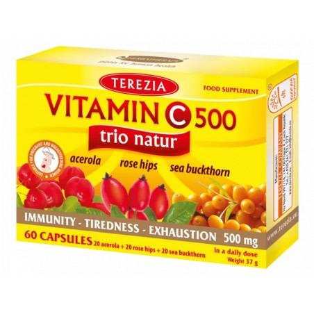 Vitamin C Natur Trio, 500mg, Terezia, 60 capsules