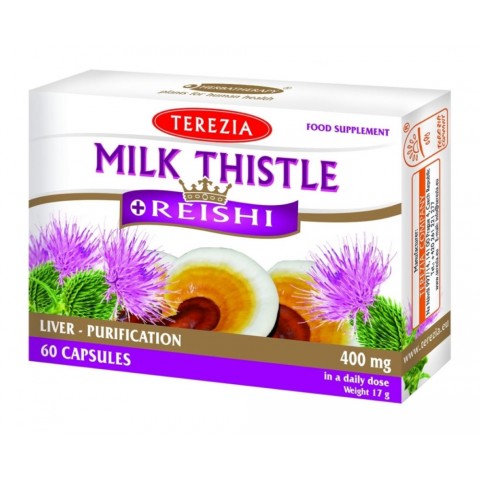 Combination of Milk Thistle, reishi mushroom and elderberry, Terezia, 60 capsules