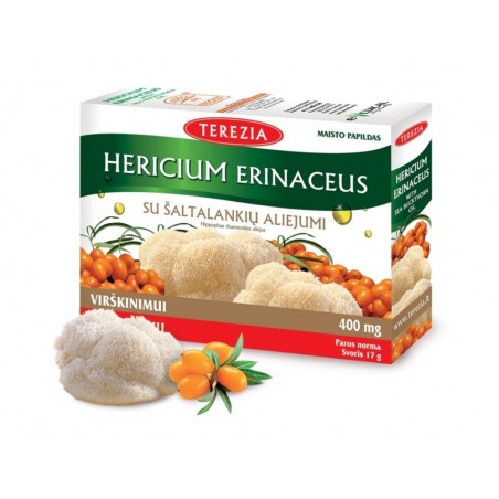 Hericium Erinaceus mushroom with sea buckthorn oil, Terezia, 60 capsules