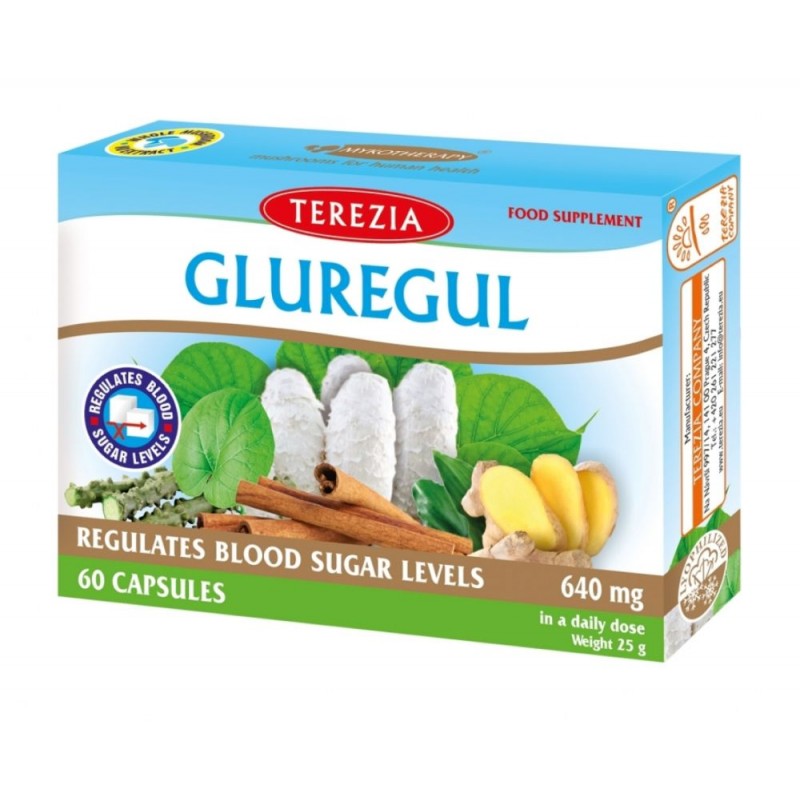 Sugar support food supplement Gluregul, Terezia, 60 capsules