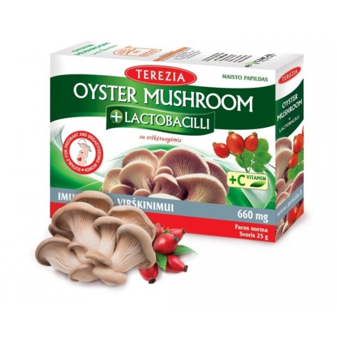 Oyster mushroom with probiotics and rose hips, Terezia, 60 capsules