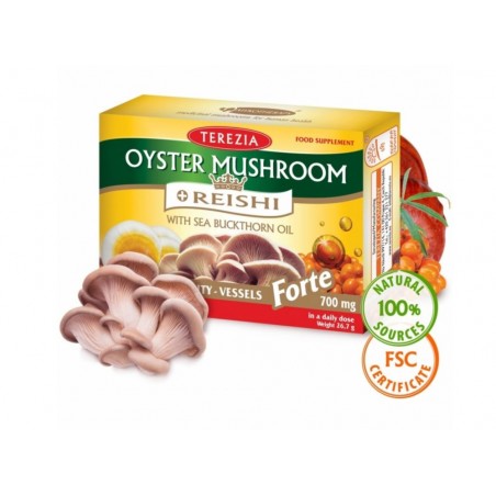 Oyster and Reishi mushrooms with sea buckthorn oil, Terezia, 60 capsules