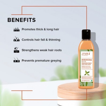 Strengthening hair oil Bhringraj, Jiva Ayurveda, 120ml