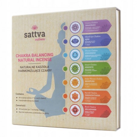 Набор палочек для благовоний Chakra Box, Sattva Ayurveda, 49 шт.