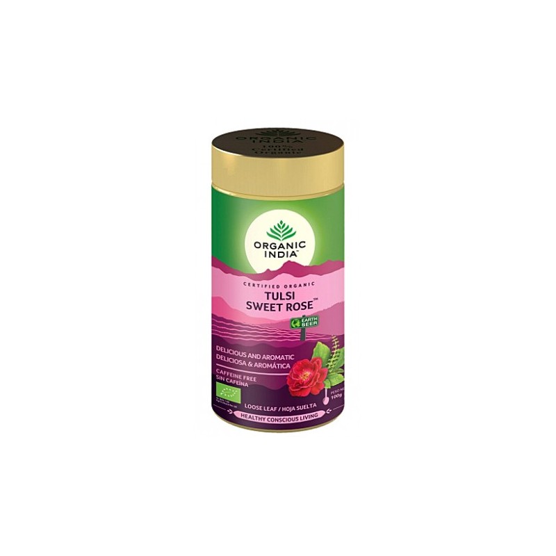 Ayurvedic tea Tulsi Sweet Rose, loose, Organic India, 100g