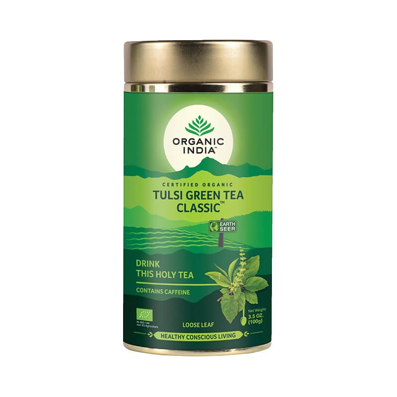 Аюрведический зеленый чай Tulsi Green Tea Classic, рассыпной, Organic India, 100 г