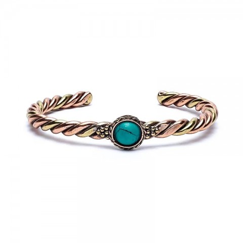 Twisted bracelet with turquoise stone