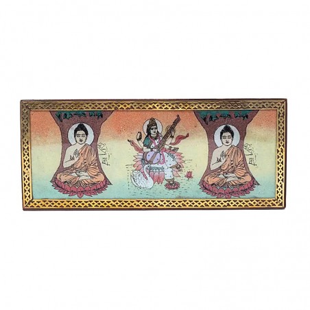 Tarot or jewellery box Buddha and Saraswati