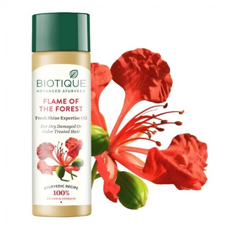 Flame Of The Forest Укрепляющее масло для волос с гибискусом, Biotique, 120 мл