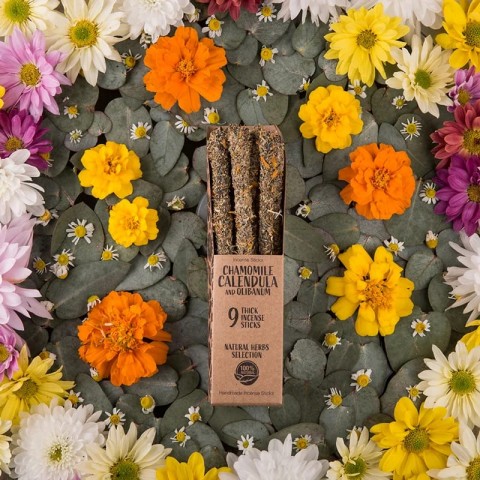 Herbal incense Chamomile Calendula and Olibanum, Sagrada Madre, 9 pcs.