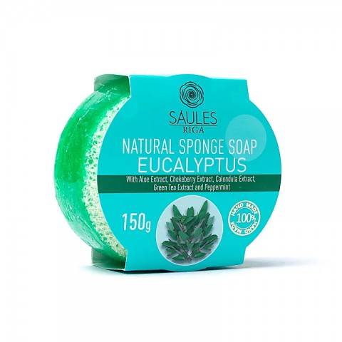 Natural sponge soap Eucalyptus, Saules Fabrika, 150g