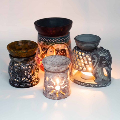 Small soapstone incense and oil burner Classic, 8 cm