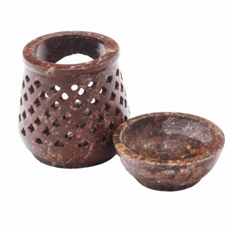 Small soapstone incense and oil burner Classic, 8 cm